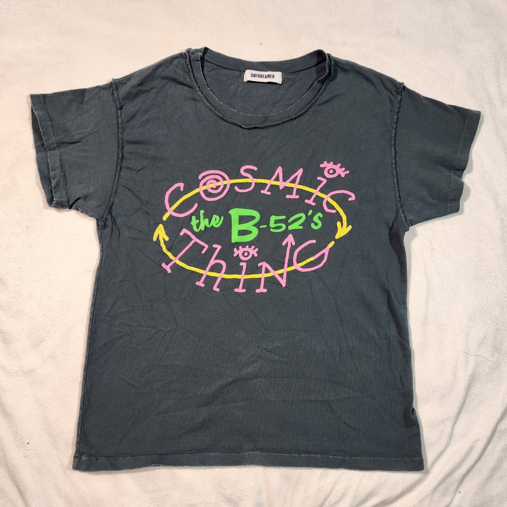 Daydreamer The B-52's Cosmic Thing Tour Graphic Tee Gray Medium USA Made